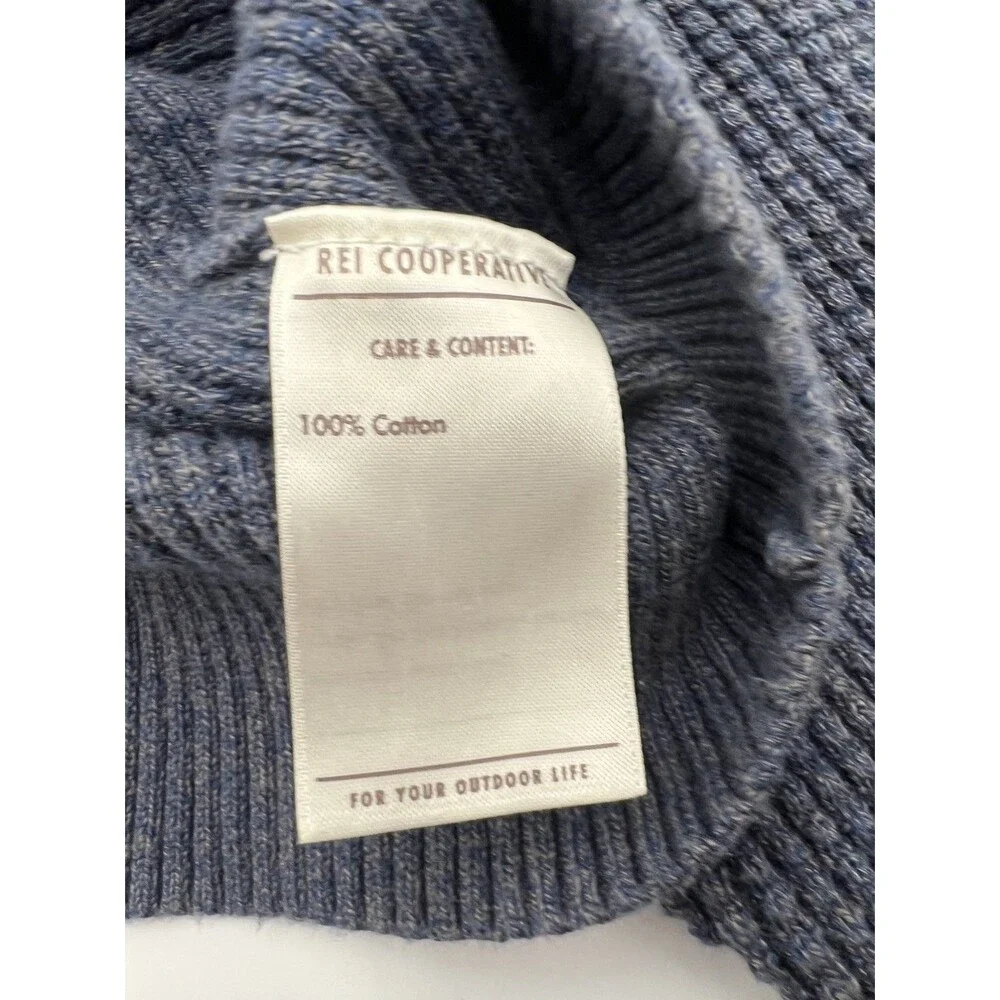 REI Co-op Men blue XL crewneck Sweater Wallace Lake Waffle Knit Thermal Pullover